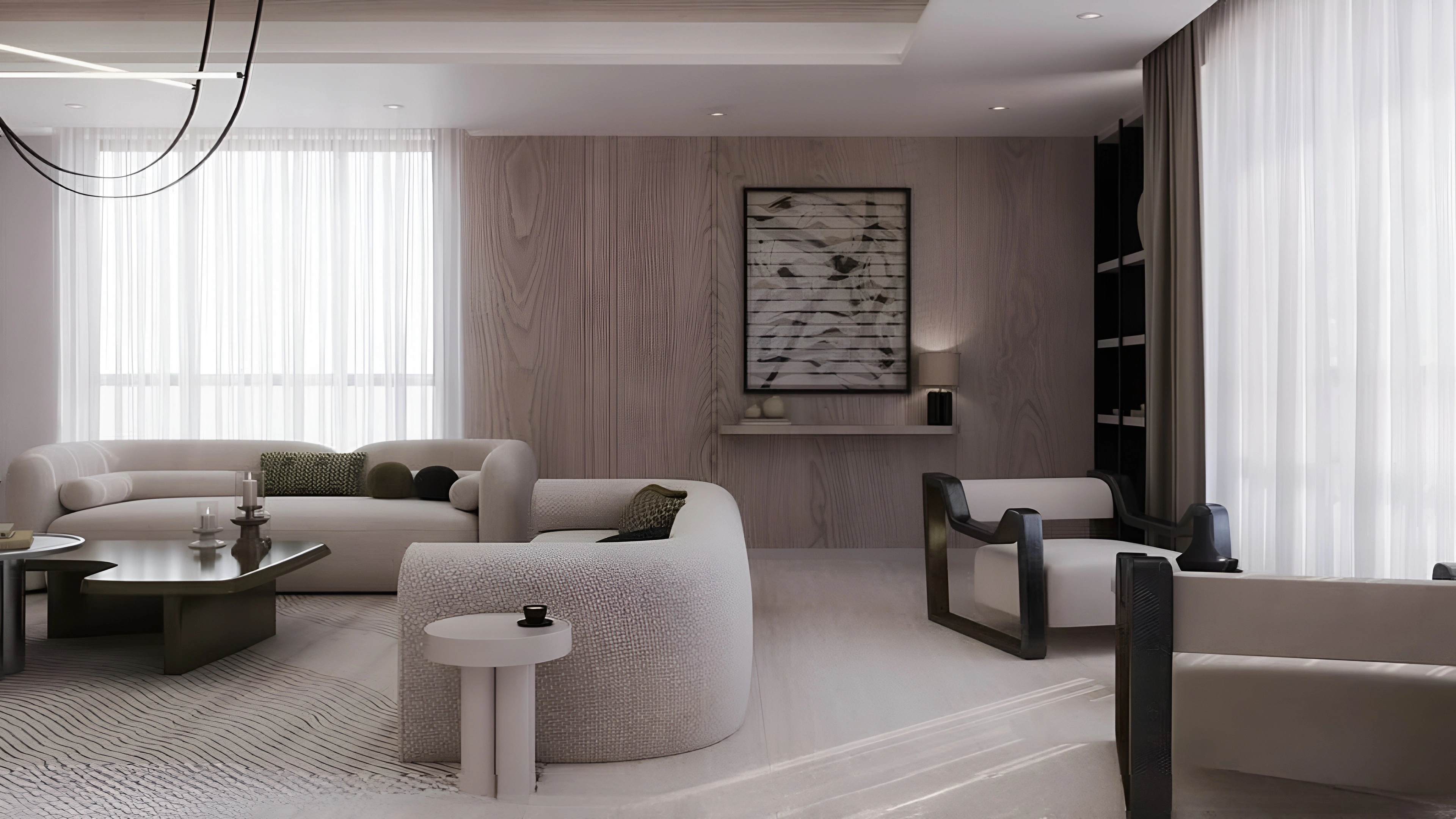 Modern Minimalist Living Room with Marble Accents Living room 2