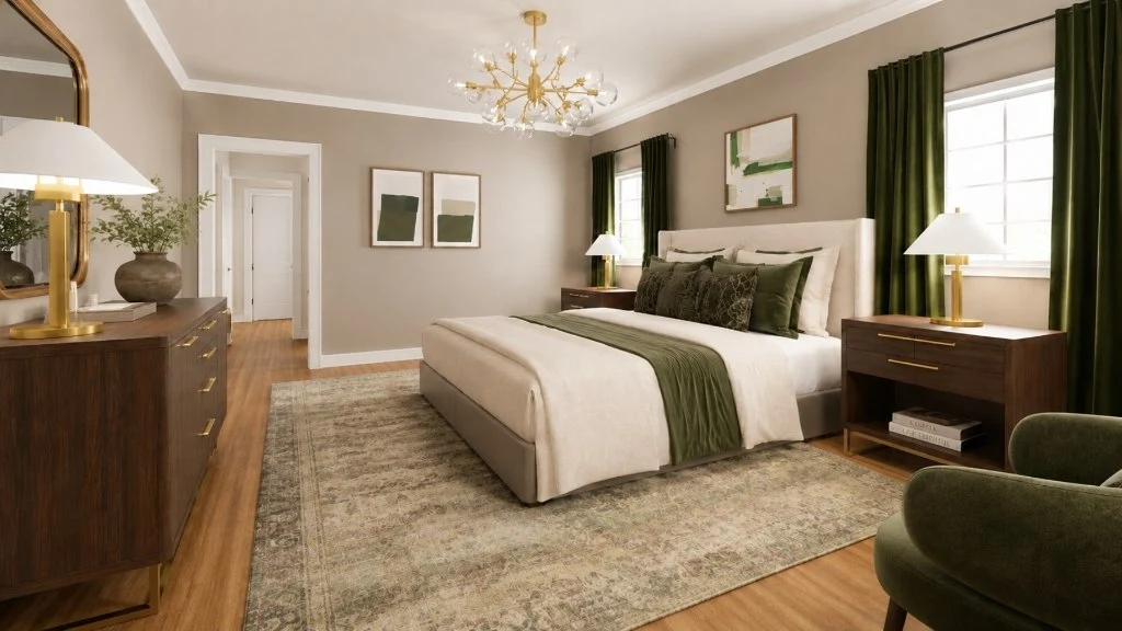Room Design with Warm Neutral Tones bedroom
