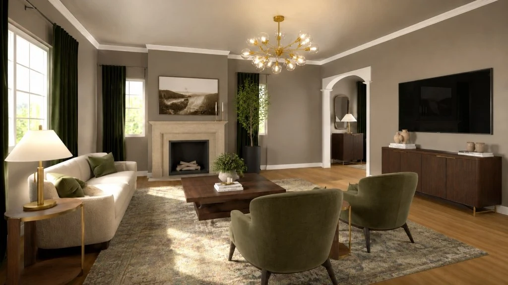 Room Design with Warm Neutral Tones living-room