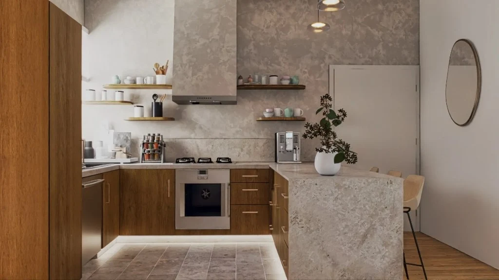 Warm Texture, a Modern and Minimalist Livable Space dining-room