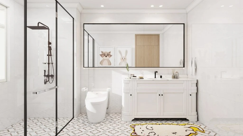 Simple Elegant Dwelling Warm Light Dream Space bathroom