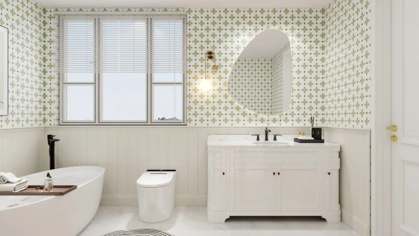 Green - charm Fresh Bathroom Corner