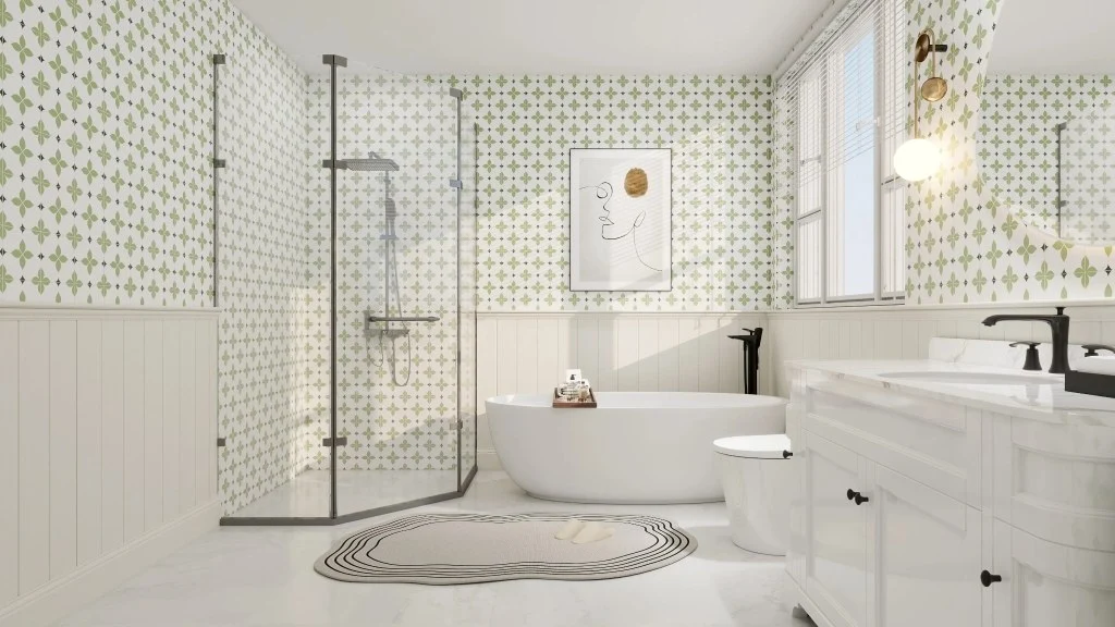 Green - charm Fresh Bathroom Corner bathroom
