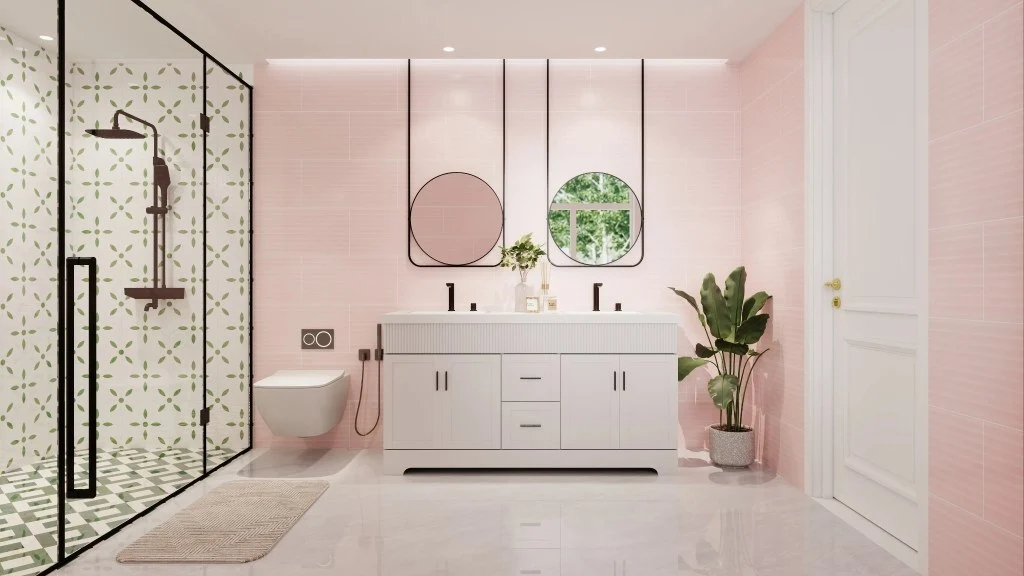 Pink - hued Fresh Bathroom
