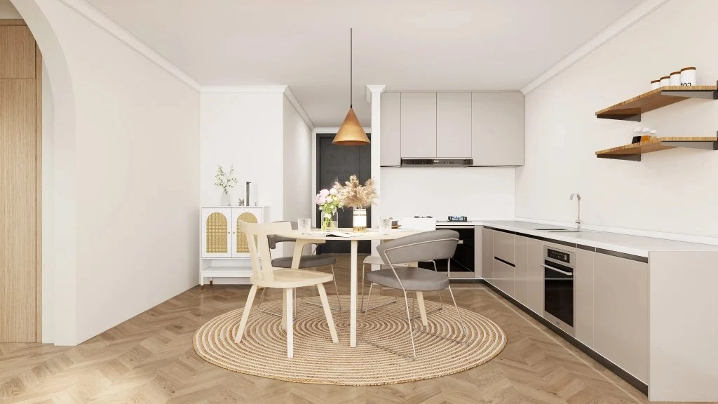 Simple Elegant Dwelling Warm Light Dream Space dining-room